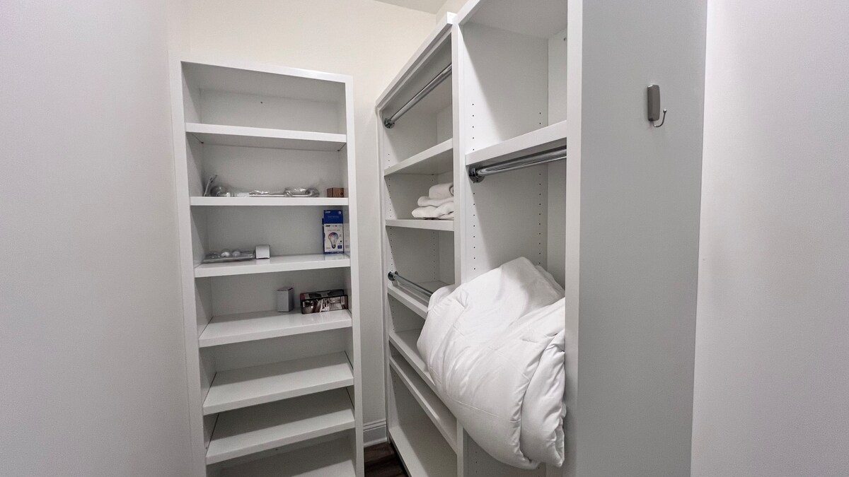 Master bedroom nightstand and lamp
