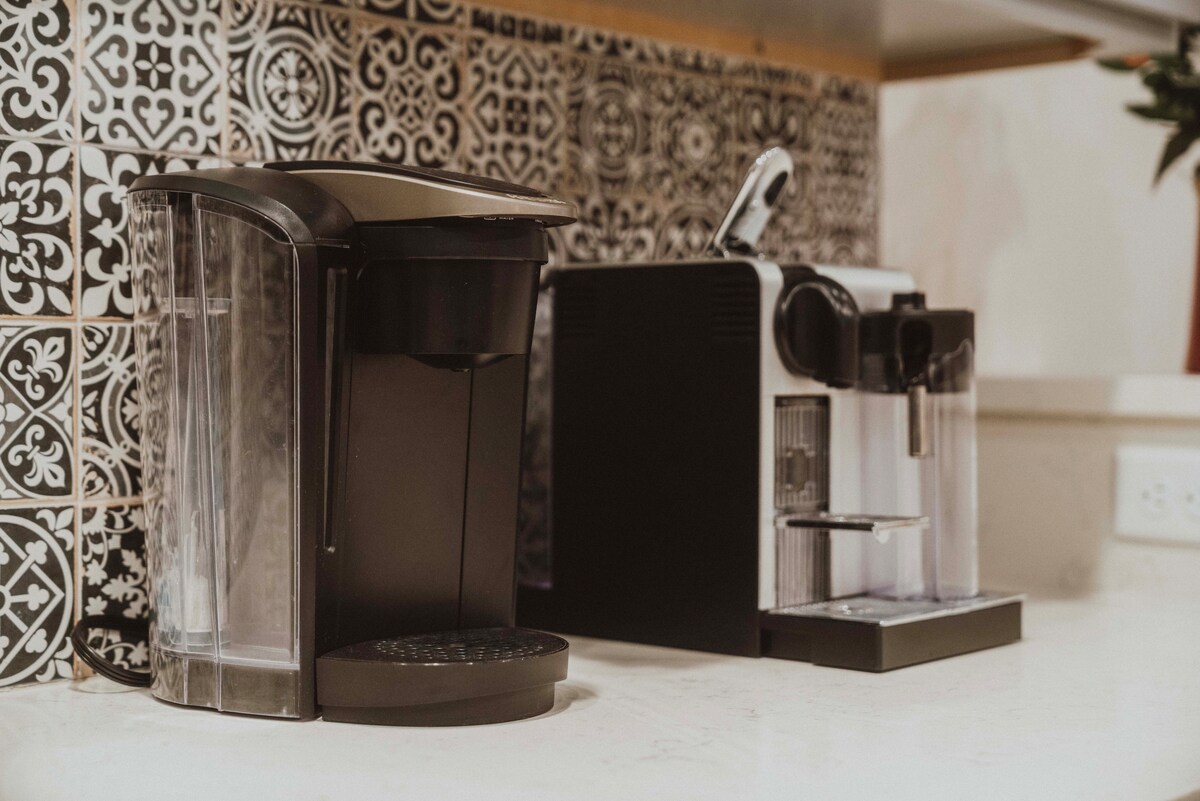 Coffee setup with espresso machine